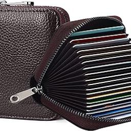 Brajin Brown Leather Business Visiting Credit Card Holder Security Travel Wallet for 10 Card and 2 Money Pocket Slots for Men and Women-image-13