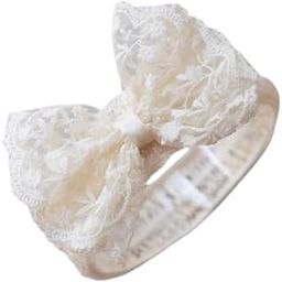 Ziory Bow Detailed Floral Designed Headband - Off White (6-12 Months)-image-13