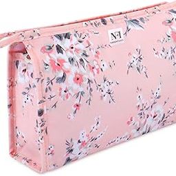 NFI essentials PU Floral Print Makeup Pouch for Women Cosmetics Bag Stylish Pouch for Makeup Accessories Vanity Case Travel Organiser Makeup Kit Toiletry Bag Make up Pouch for Girls-50