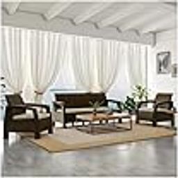 Nilkamal Goa 3+1+1 Seater Plastic Sofa Set with Cushion, Breeze 2 Seater Balcony Sofa Set with Square Table with Toughened Glass & Contemporary 1 Cane and Glass Center Coffee Table |3-Year Warranty-image-47