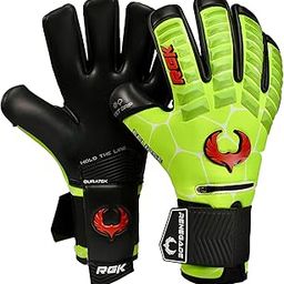 Renegade GK Eclipse Nova Professional Goalie Gloves with Pro Fingersaves | 4mm EXT Contact Grip | Neon Yellow & Red Soccer Goalkeeper Gloves (Size 7, Youth, Junior, Neg. Cut, Level 5)-6