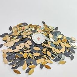 R&H Gold Eye Shape Mirrors 100 Grams, 590 Pcs Approx, for LIPPAN, Mirror, MUD, Craft, Mosaic Art, Home Decorations ETC (1.4 cm)-image-18