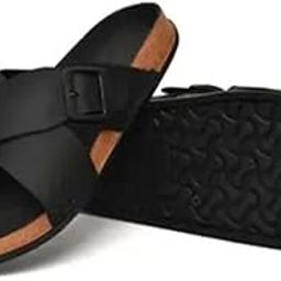 Step Up Men's Cushion Sliders/Slippers | PU Leather Padding on the Footbed | Bounce Back Technology | Comfortable & LightWeight | Stylish & Everyday Flip Flops for Gents-picture-5