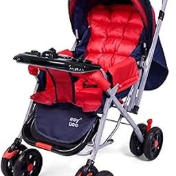 BeyBee Reclining Musical Stroller with Bottle Holder & Mosquito Net for Baby|Buggy Pram for Newborn with 5 Point Safety Harness,Storage Rack, Organizer Bag, Reversible Handle|Kid Age 0-5 Years(Red)-picture-11