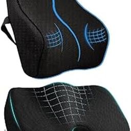 kossto Ultimate Pro Seat Cushion & Backrest Cushion Combo, Relieves Back, Coccyx Pain, Memory Foam for Orthopedic Support, for Long Sitting Hours on Office/Home Chair with 2 Years Warranty (Black)-14