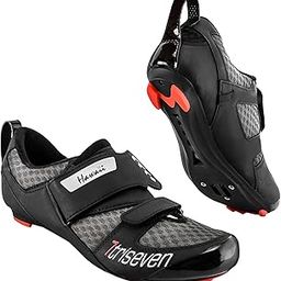 Cycling Shoes Men Women - Road Bike Cycling Shoes Unisex - Breathable Hard Sole - Compatible with Delta, KEO, SPD and SPD-SL - Triathlon Riding Shoes, Black, 11.5-image-14