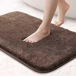 How Nice Home Doormat 2500 GSM Microfiber Super Soft Anti Skid Water Absorbent and Machine Washable Luxury Mats for Bathroom, Kitchen, Entrance (40cm x 60cm, Pack of 1) (Bath Mat Brown Rug)-14
