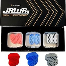 JawRx Jawline Exerciser, Double Chin Eliminator, Face Lift Device, Jaw Strengthener, 6 PCS Jawline Shaper for Men and Women, 3 Resistance Levels-image-70
