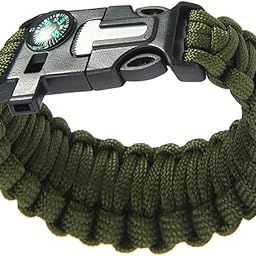 Nema NM Survival Bracelet Flint Fire Starter Army Gear With Compass For Unisex Adult-image-90