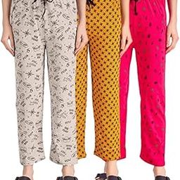 Women Cotton Casual Style Pyjamas With 2 Side Pockets Night Wear Relaxed Fit Pack of 3-image-98