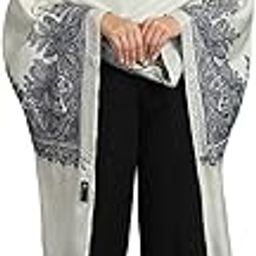 Women's Fine Wool Stole, Kashmiri Pashmina Feel Silk Embroidery, Wrap Shawl for Winters-image-75