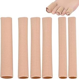 6 Pack Toe Tubes, Toe Cushion Tube, Toe Tubes Sleeves for Relief Toe Pressure, Soft Gel Corn Pad Protector, Cuttable Toe Tubes Sleeves for Toes, Fingers, Corns, Calluses (6)-picture-23