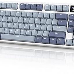 Attack Shark K86 RGB 75% Wireless Board Mechanical Keyboard, Triple Mode Bluetooth5.0/2.4G/USB-C 82 Keys Hot Swap Gaming Keyboard 4000mAh Battery w/Knob &TFT Smart Display- Lavender Blue-picture-2