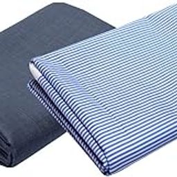Men's Cotton Un-Stitch Shirt & Trouser Fabric (Corporate Dress Color) Combo Set (Steel Grey/White Blue)-image-7