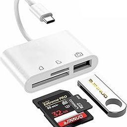 White SD Card Reader Type C 3 in 1 USB C to TF Card Reader OTG Compatible with USB C Devices Android Laptop PC-29