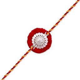 Mens 99.5% Fine Silver Certified Best Silver Rakhi (Red)(Pack Of 1)-image-98