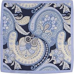 Brutlox Sky Blue Paisley Silk Pocket Square For Men-image-57