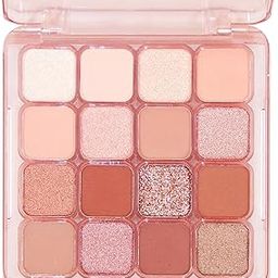 S.F.R. COLOR 16 color ultra pigmented matte sparkling matellic glitter finish nude eyeshadow combo palette with brown and coffee eyeshadow colors-16