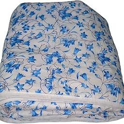AQRATE 100% Cotton Double Bed Reversible Blanket/Duvet/AC Comforter Light Weight, AC Dohar, All Weather Double Bed Dohar (Blue, Double)-10