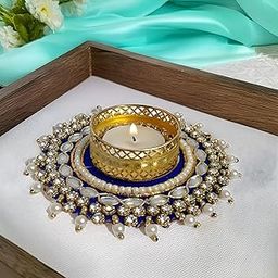 PARIJAT Tealight Candle Holder Set of 2 – Traditional, Handmade, Diya Stand | Ideal for Diwali Puja thali Decoration Items for Home Decor, Wedding Decor, Festivals, Navratri, Dusshera, Return Gifts-image-28