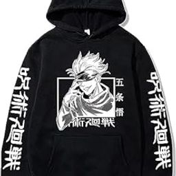 Jujutsu Kaizen Anime Hoodie Cotton Hooded Sweatshirt with Fleece for Winter Gojo Printed Hoodies for Womens and Mens-image-40