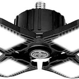 UJEAVETTE 120W LED Garage Lights Bulb Deformable Ceiling Fixture Workshop Lamp 4 Leaf-21