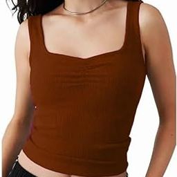 Women's Ribbed Cotton Tank Top - Black Sleeveless Crop Cami for Gym, Casual & Summer Wear-image-35