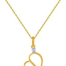 p.c. chandra jewellers 14k (585) Yellow Gold and American Diamond Pendant for Women-picture-32