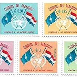 Mahaphilla ~ Paraguay ~ Flags ~ United Nations Logo ~ 5 V MNH Stamps for Collection-picture-14