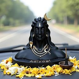 UNOVATE Adiyogi Statue for Car Dashboard, Adiyogi Statue - 5 Inch Shiv Idol | Adiyogi Shiva Idol with Pre-Installed Adhesive Tape | Black Color | Made in India-image-80