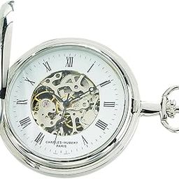 Two-Tone Mechanical Pocket Watch, Silver, Mechanical-image-84