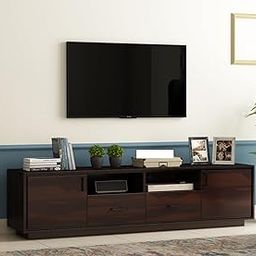 Premium Solid Sheesham Wood TV Unit with 2 Drawers, 2 Shelves, and 2-Door Storage - Accommodates up to 65-Inch TV - Ideal for Living Room (Lynton, Walnut Finish)-image-38