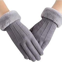 The Purple Tree Winter Gloves For Women (1 Pair, Grey) Faux Suede Glove, Snow Gloves With Touchscreen Sensitive Layer, winter accessory, women gloves,-image-18