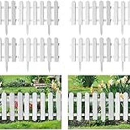 HASTHIP® 12PCS Garden Fence Outdoor Border 50x30cm Connectable Plant Partition Fences Decorative White PVC for Flower Bed Green House Porch-image-4