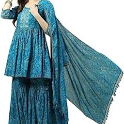 biba Women Cotton Anarkali Kurta Garara Suit Set-picture-4