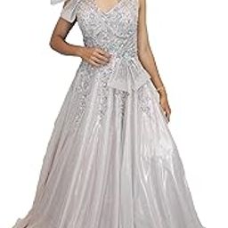 Bow Detail Embellished Party Gown-picture-52