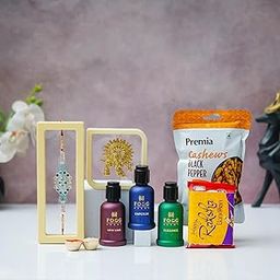 Rakhi Gift Hampers for Brother and Bhabhi | Rakshabandhan Gift | Deo 3 Set | Designer Bhaiya Rakhi | Rosted | Chocolates | Rakshabandhan Gift Combo For Sibling | Premium Rakhis Celebration Gift Box | Basuri-image-91