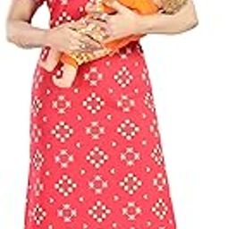 Cotton Maternity Nighty, Long Length, Front Zip Design,Floral Print-image-4