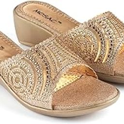Women's Party-Wear Trendy Designer Wedding Casual Slip-On Wedge Fashion Wedding Sandal-image-10