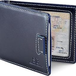 RFID Blocking Bifold Slim Genuine Leather Minimalist Front Pocket Wallets for Men Money Clip-picture-15