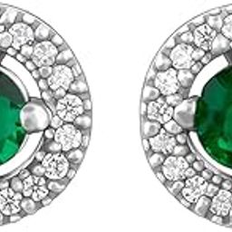 925 Silver Forest Green Shining Halo Studs| studs to Gift Women & Girls | With Certificate of Authenticity and 925 Stamp | 6 Months Warranty-46