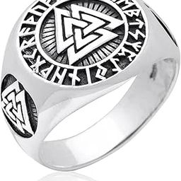 Viking King Ring for Men Luxury Solid 316L Pure Stainless Steel Ring (Silver Tone) Jewellery for Men & Boys-image-101