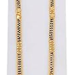 Gold-Plated Stone-Studded & Black Beaded Mangalsutra For Women / 28 inch long Mangalsutra-0