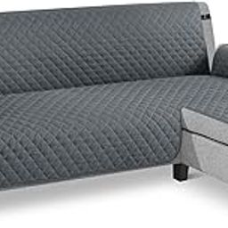 TAOCOCO Couch Slipcover L Shape Sofa Cover Sectional Couch Chaise Lounge Cover Reversible Sofa Cover Furniture Protector Cover for Home Décor (Dark Grey, Large) ,Microfiber-image-27