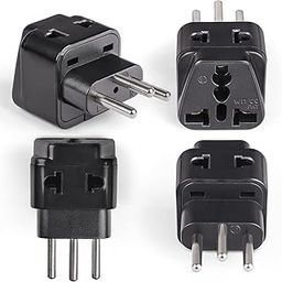 Orei India to Switzerland, Rwanda, Liechtenstein (Type J) Travel Adapter Plug - 2 in 1 - CE Certified - RoHS Compliant - 4 Pack - Black Color (P21-11A-4PK)-17