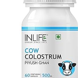 INLIFE Colostrum Capsules 500mg | Ayurvedic Immune & Gut Health Supplement - 60 Vegetarian Capsules (Pack of 1, 60)-image-28