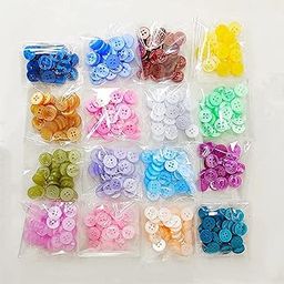 advancedestore Look Polyester Button Round Ring with 4 Holes Buttons (Multicolor) Pack of 250 Pices-image-56