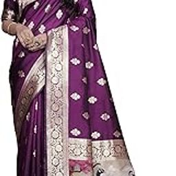 Royal Purple Banarasi Silk Saree with Golden Zari Work & Peacock Pallu| Traditional Designer Saree with Blouse Piece for Women (Pack of 01)-image-21