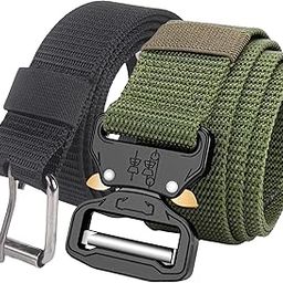 Combo Belts For Men, Nylon Belts for Men, Pushlock Buckle & Metal Buckle Belts, Combo Pack, Free Size, Fit's Upto 46 Inches (Pack Of 2)-image-86