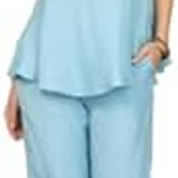 Women's Russian Silk Blue Co-ord Set-image-85